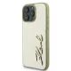 Apple iPhone 16 Pro 6.3\'\' Karl Lagerfeld Metal Signature Cover Case, Gold