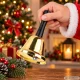 Metal Santa Claus Hand Bell with Handle, Gold