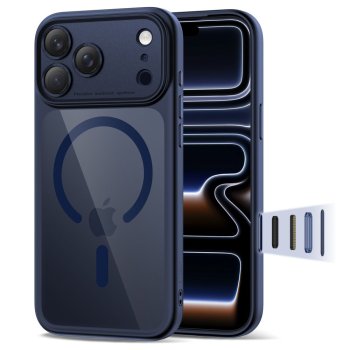 Tech-Protect Magpeak Magsafe CC Phone Case Cover iPhone 17 Pro - Clear Navy Blue