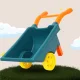 Bakalu Sand Play Set with Wheelbarrow and Accessories, 6 Pcs, Orange