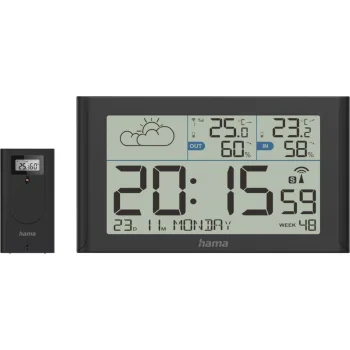 Hama Sylt Weather Station with Outdoor Sensor, Black