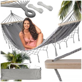 Large Hanging Garden Hammock XL with Cover and Mounting Ropes
