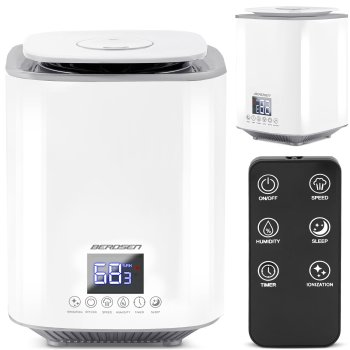 Air Humidifier with Aromatherapy, Ionizer, 2600 ml, White (Berdsen BD-502)