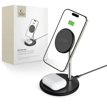Tech-Protect QI15W-A39 2in1 MagSafe Wireless Charging Station - Black