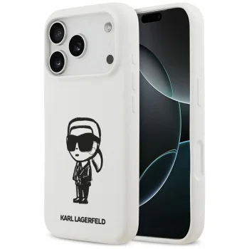 Karl Lagerfeld Karl Sketch & Logo MagSafe Case for iPhone 17 Pro, White