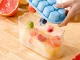 Silicone Ice Cube Tray with Container and Lid, Blue