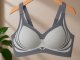 Women\'s Seamless Sports Bra with Push-Up Pads, Grey, Size M