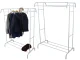 Metal Standing Clothes Rack with Shoe Shelf, White