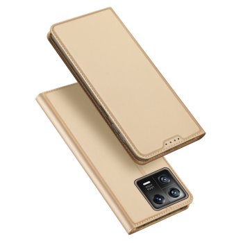 Xiaomi 13 DUX DUCIS Skin Pro Auto-absorbed Leather Cell Phone Case Cover, Gold