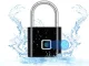 Biometric Fingerprint Padlock with Morse Code Unlock, USB-C, Black