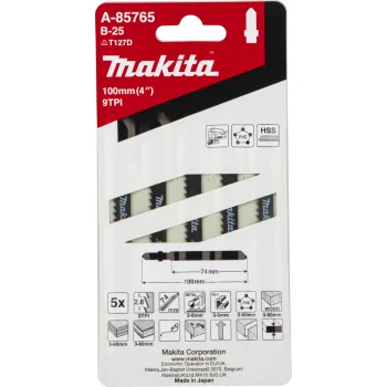 Makita B-25 Jigsaw Blade Set for Wood, Metal and Plastic, 5 pcs, A-85765