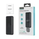 Choetech B654 Power Bank 10000mAh 22.5W with Built-in Cables, Black