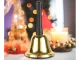 Metal Santa Claus Hand Bell with Wooden Handle, Gold