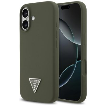 Guess Silicone Triangle Logo MagSafe Phone Case Cover iPhone 17 - Green