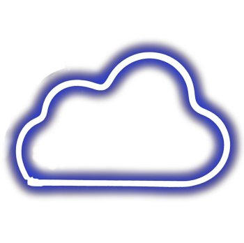 Decorative LED neon cloud lamp, blue