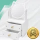 Cosmetics Organizer with Mirror, White, 34x16x13 cm