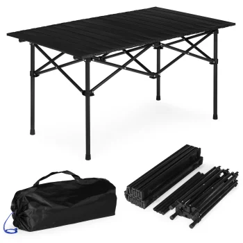 MultiGarden Folding Camping Table 95x55 cm, Black