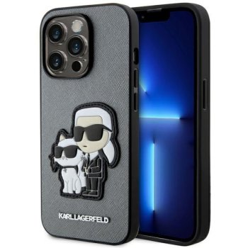 Apple iPhone 14 Pro 6.1" Karl Lagerfeld Saffiano Karl&Choupette Case Cover (KLHCP14LSANKCPG), Silver