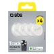 SBS Track My Circle Locator Compatible with Apple Find My 4-Pack White