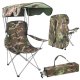 Folding Fishing Chair Trizand Panama with Canopy, camo