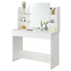 Modern Vanity Table with Large Mirror and Shelves ModernHome