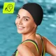 TSUNAMI TEXTURE Women\'s Silicone Swim Cap, Black