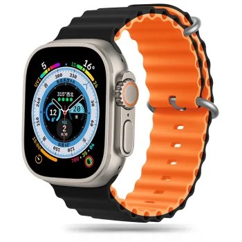 Tech-Protect IconBand Pro Strap for Apple Watch (42/44/45/49 mm), Orange-Black