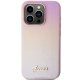 Guess iPhone 14 Pro Case Saffiano Iridescent Script, Pink