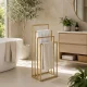 Modernhome Freestanding Towel Stand, 4 Tiers, Metal, Gold