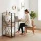 ModernHome Computer Desk with 3 Shelves, 120x60 cm, Light Oak