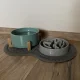 Purlov 00024088 Double Pet Bowl Mat, Grey