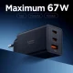 Spigen Essential EE673EU GaN Wall Charger 2xUSB-C 1xUSB-A 67W - Black