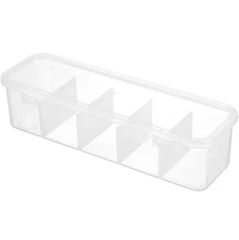 Cable Organizer Box with 5 Compartments for Wires, Transparent