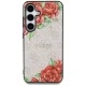 Guess Leather 4G Flowers Print MagSafe Case for Samsung Galaxy S25, Pink