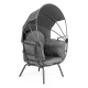 ModernHome Garden Cocoon Chair with Folding Canopy, Grey