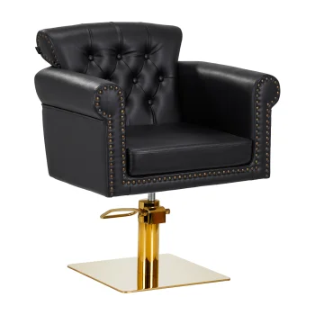 Gabbiano Berlin Hairdressing Chair Black with Gold Base