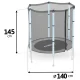 Outer Safety Enclosure Net for 140 cm Trampoline 6 Poles Neo-Sport