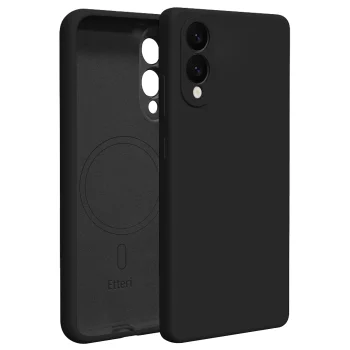 Etteri Silicone Mag Case for Samsung Galaxy S25 Edge, Black