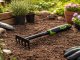 DIVO Hand Garden Rake for Soil Loosening and Flower Beds, Black-Green