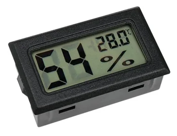 Digital LCD Thermometer and Hygrometer, Black
