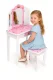 ECOTOYS Wooden Vanity Set for Girls with Tri-Fold Mirror, Stool and Drawer