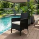 Outdoor Garden Chair with Cushion MultiGarden Rattan Effect, Black