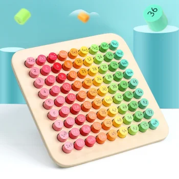 Wooden Multiplication Table Educational Block Set