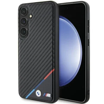 BMW Carbon Tricolor Line MagSafe Case for Samsung Galaxy S24+ Black