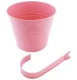 Practical balcony flower pot with handle, 16 cm, pink
