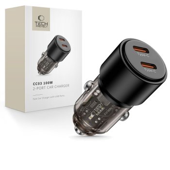 CC03 2-port PD100W car charger - black