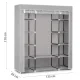 Massido Large Textile Closet, Gray