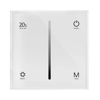 Touch Panel LED Dimmer T1-1 Wall Switch 12-48V 2-Channel Glass
