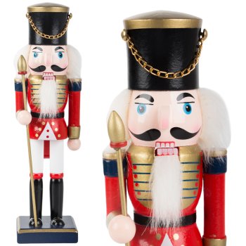 Christmas Wooden Nutcracker, Decorative Figurine, 25 cm