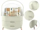 Cosmetics Organizer with Drawers and Handle, White / Ecru